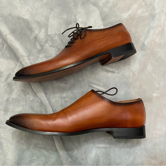 Rawls Henry Side Lace Up Oxford in Cognac Patina - Picture 4 of 9